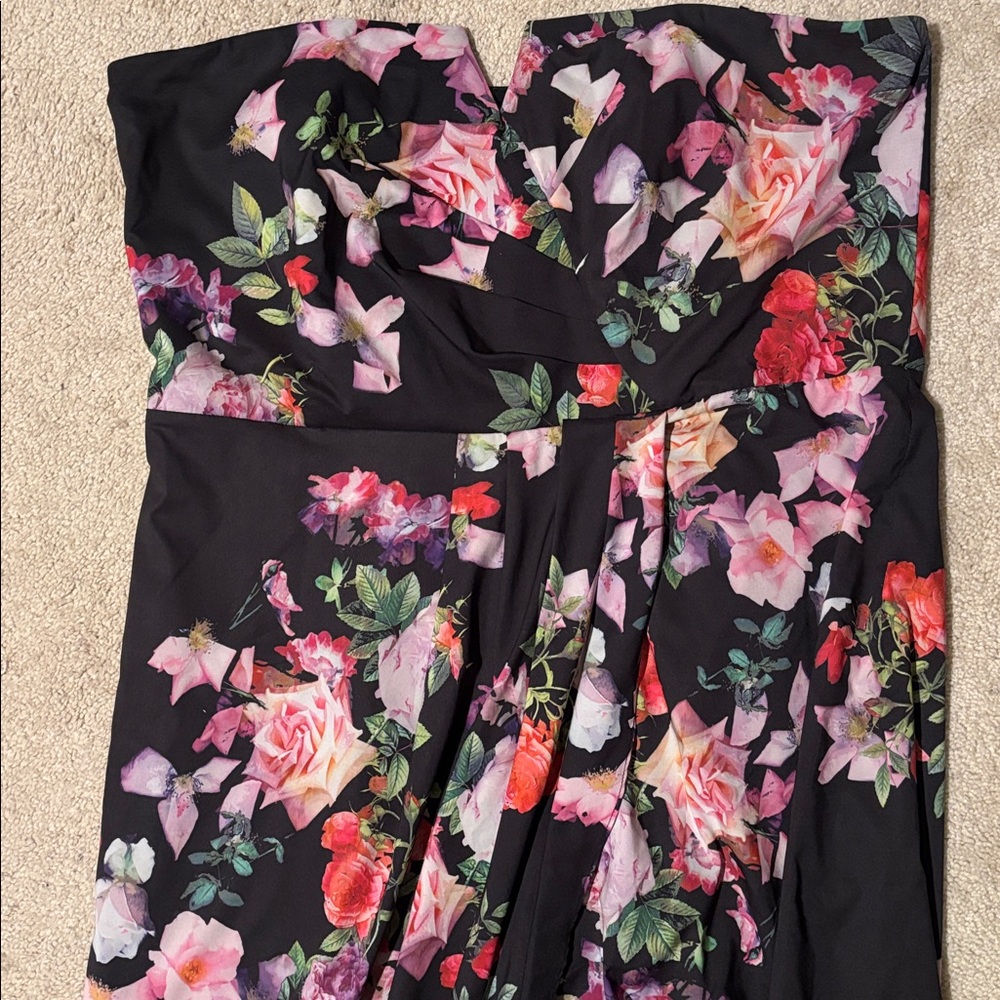 City Chic Vibrant Floral Maxi Skirt | Short in Front Long in Back